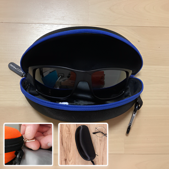 Étui à lunettes portable avec mousqueton
